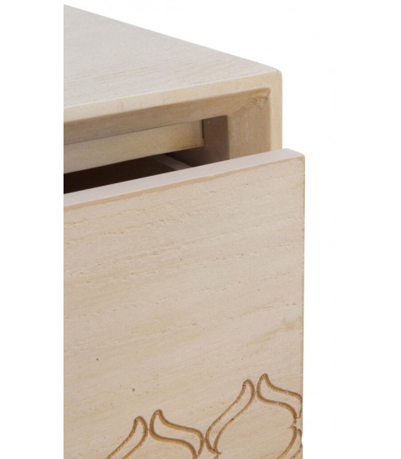 MESITA DE NOCHE 48 X 34 BASTIAN MADERA NATURAL METAL DORADO