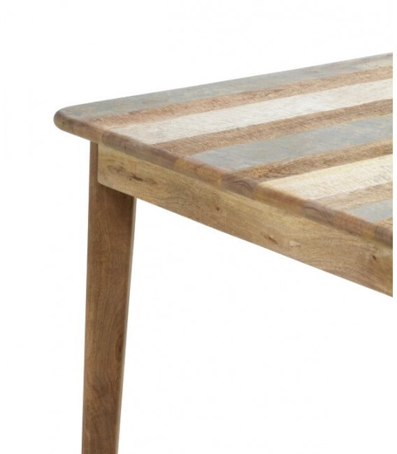 MESA DE COMEDOR 170 X 90 BLESMU MADERA MANGO NATURAL BLANCO Y GRIS