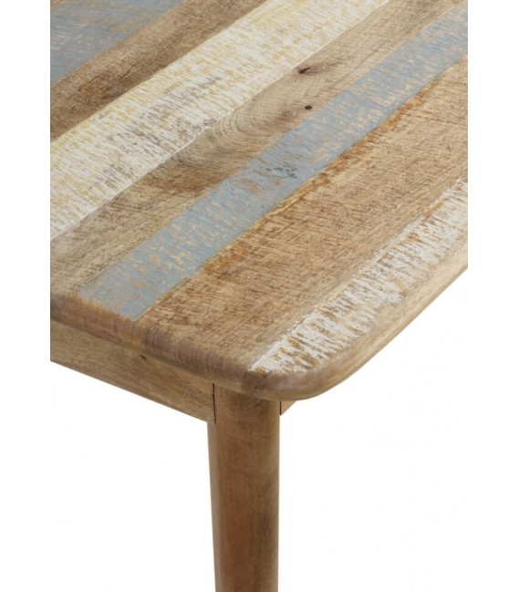 MESA DE COMEDOR 170 X 90 BLESMU MADERA MANGO NATURAL BLANCO Y GRIS