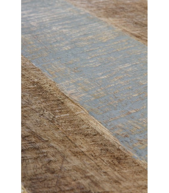 MESA DE COMEDOR 170 X 90 BLESMU MADERA MANGO NATURAL BLANCO Y GRIS