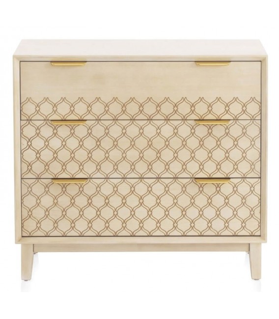 COMODA 85 X 35 BASTIAN MADERA NATURAL METAL DORADO