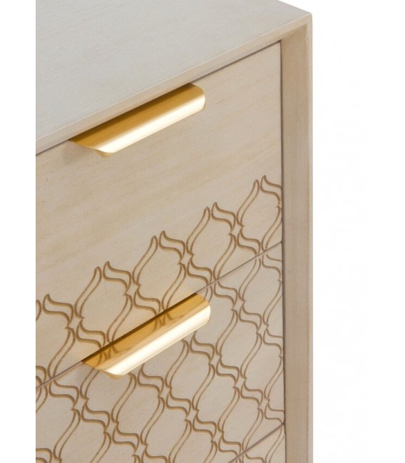 COMODA 85 X 35 BASTIAN MADERA NATURAL METAL DORADO