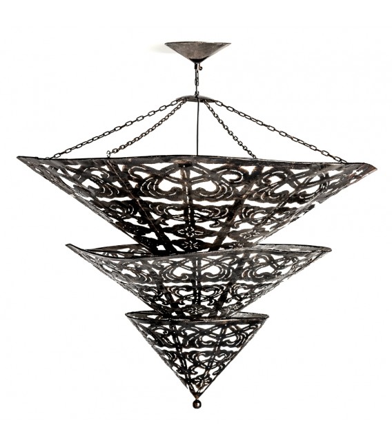 LAMPARA DE TECHO 60 Ø KARKAM ARTESANAL METAL NEGRO