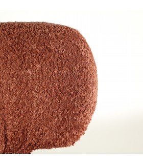 SILLON 75 X 76 VALENCE BOUCLE COLOR BURDEOS METAL NEGRO