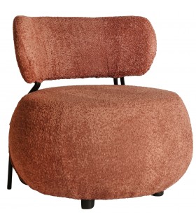 SILLON 75 X 76 VALENCE BOUCLE COLOR BURDEOS METAL NEGRO