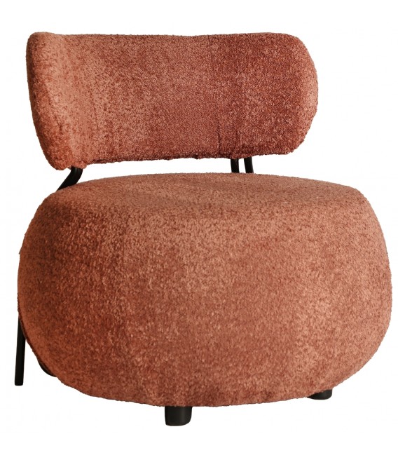 SILLON 75 X 76 VALENCE BOUCLE COLOR BURDEOS METAL NEGRO