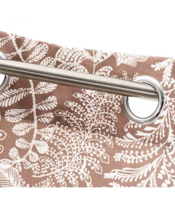 CORTINA BARRA 140 X 260 EDEN TERCIOPELO IMPRESO MARRON