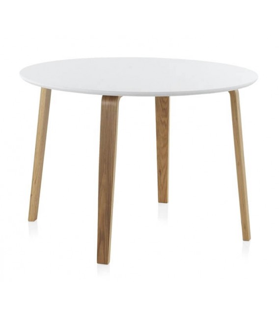 MESA DE COMEDOR  110 Ø CRIAS MADERA NATURAL Y BLANCO