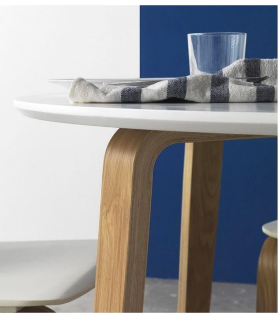 MESA DE COMEDOR  110 Ø CRIAS MADERA NATURAL Y BLANCO