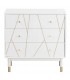 COMODA 80 X 40 CLARKY LACADO EN BLANCO DETALLES DORADOS