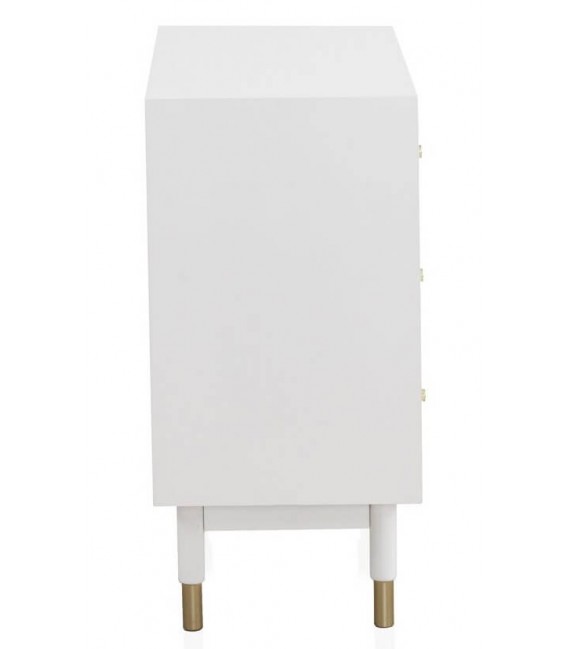 COMODA 80 X 40 CLARKY LACADO EN BLANCO DETALLES DORADOS