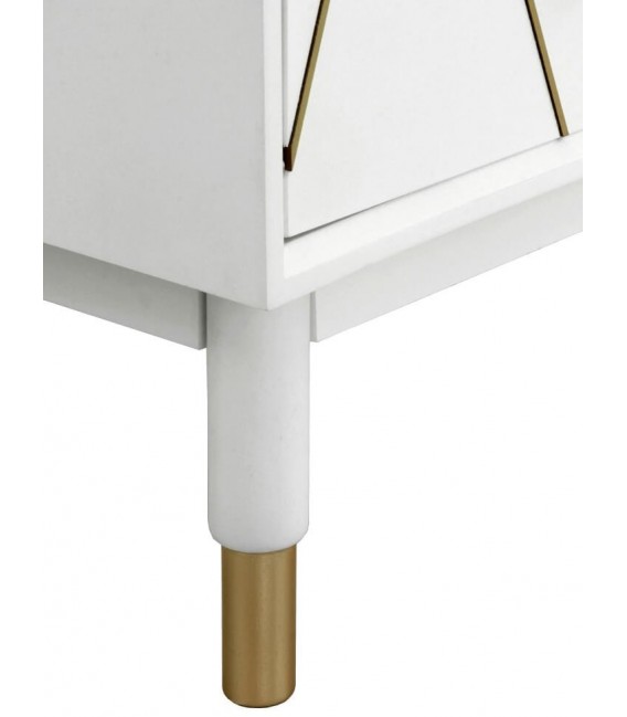 COMODA 80 X 40 CLARKY LACADO EN BLANCO DETALLES DORADOS