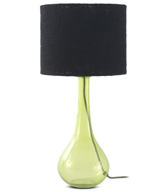 LAMARA DE SOBREMESA 26 Ø BURTACE CRISTAL VERDE PANTALLA NEGRA