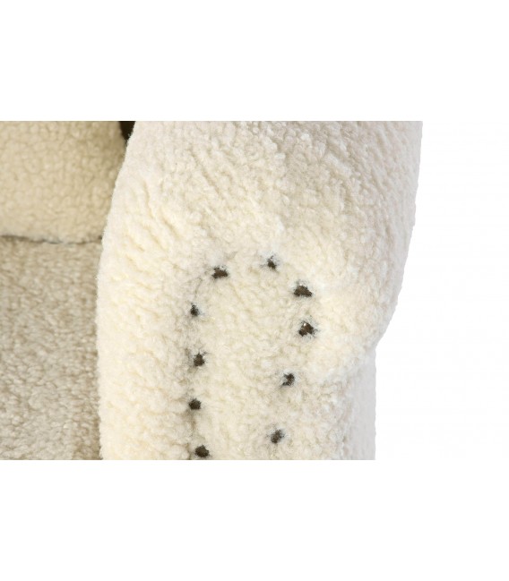 SILLON 79 X 59 BREJAS BOUCLE BLANCO ROTO MADERA NATURAL