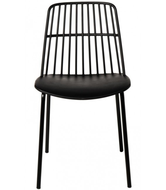 SILLA 46 X 66 RAMPLIO METAL Y POLIPROPILENO COLOR NEGRO