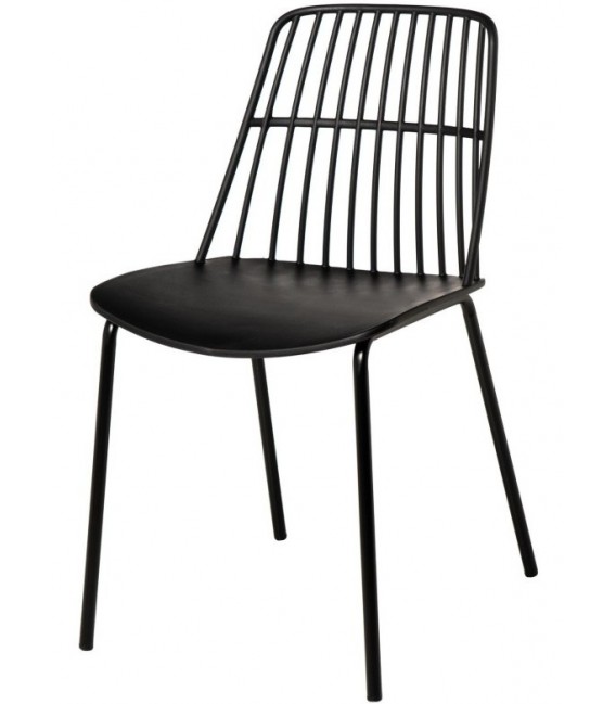SILLA 46 X 66 RAMPLIO METAL Y POLIPROPILENO COLOR NEGRO