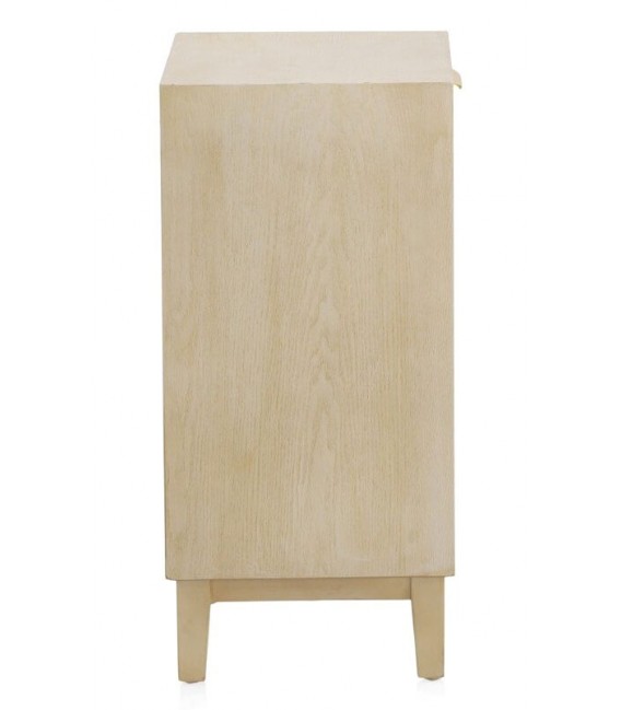 MESITA DE NOCHE 40 X 34 BASTIAN MADERA NATURAL METAL DORADO