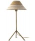 LAMPARA DE SOBREMESA 30 Ø TRITANMETAL DORADO FIBRA NATURAL TRENZADA