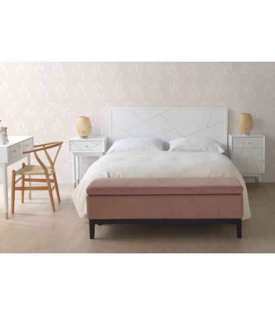 CONSOLA 100 X 40 CLARKY LACADO EN BLANCO DETALLES DORADOS