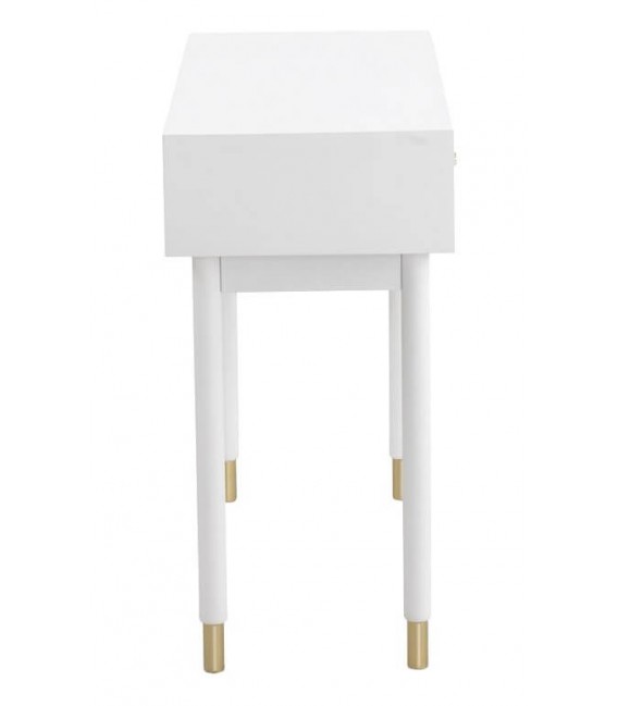 CONSOLA 100 X 40 CLARKY LACADO EN BLANCO DETALLES DORADOS