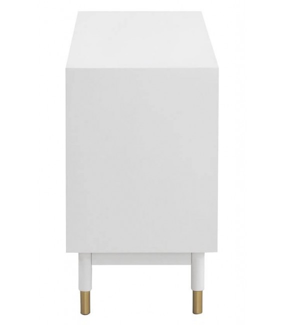 APARADOR 120 X 45 CLARKY LACADO EN BLANCO DETALLES DORADOS