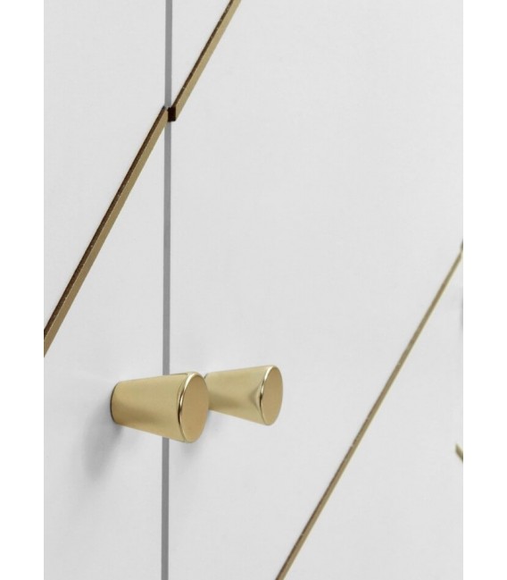 APARADOR 120 X 45 CLARKY LACADO EN BLANCO DETALLES DORADOS