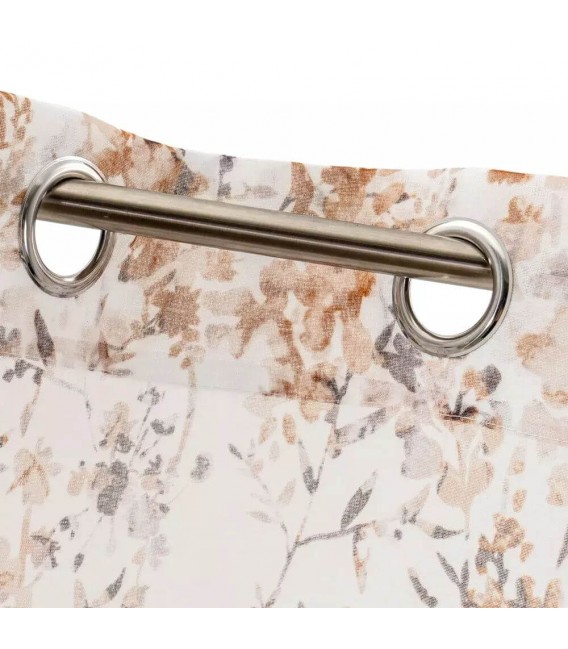 VISILLO BARRA 140 X 260 FLOLIE TEJIDO IMPRESO BLANCO GRIS Y TEJA