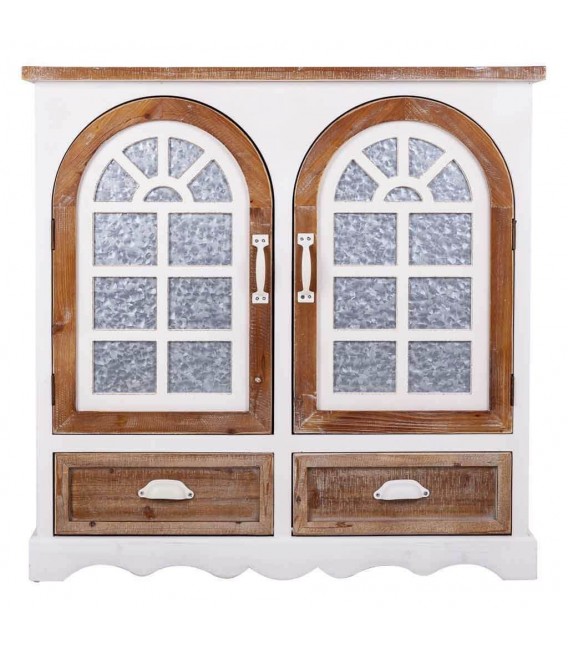 APARADOR 90 X 35 PRUNTEO MADERA NATURAL Y BLANCA