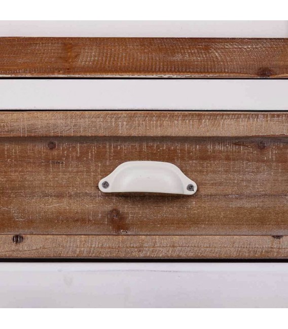 APARADOR 90 X 35 PRUNTEO MADERA NATURAL Y BLANCA