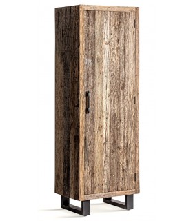 Armario alacena colonial alto de pino envejecido y hierro forjado. Mdmhogar