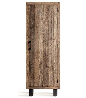 Armario alacena colonial alto de pino envejecido y hierro forjado.