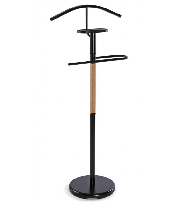 GALAN DE NOCHE 48 X 28 ZURTI METAL NEGRO MADERA NATURAL