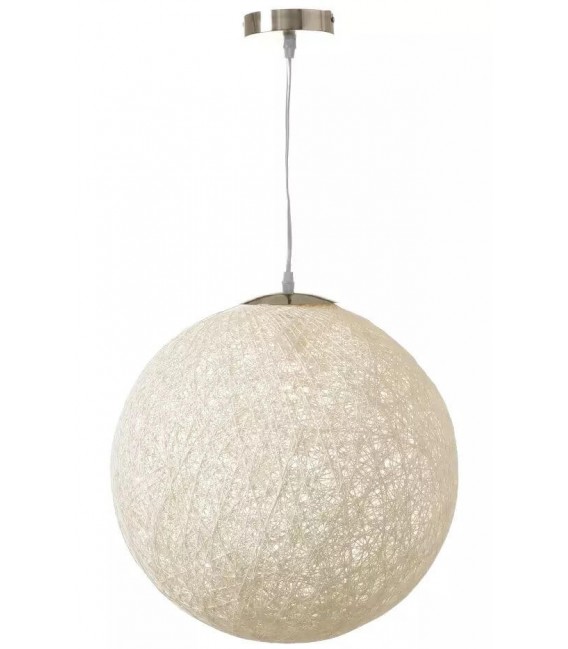 LAMPARA 40 Ø ESPACE FIBRA DE VIDRIO BLANCA METAL NIQUEL
