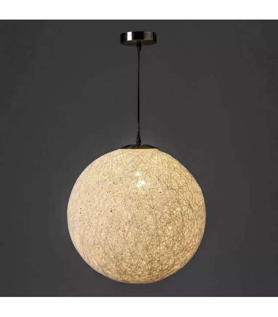 LAMPARA 40 Ø ESPACE FIBRA DE VIDRIO BLANCA METAL NIQUEL