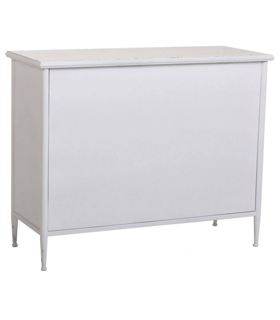 APARADOR 100 X 40 X 80 GULFI METAL BLANCO ROZADO CRISTAL CORRUGADO