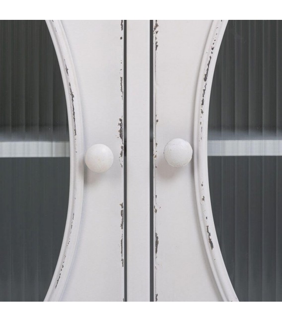 APARADOR 100 X 40 GULFI METAL BLANCO ROZADO CRISTAL CORRUGADO