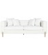 SOFA 3 PLAZAS 205 X 85 BARCO BOUCLE BLANCO METAL DORADO