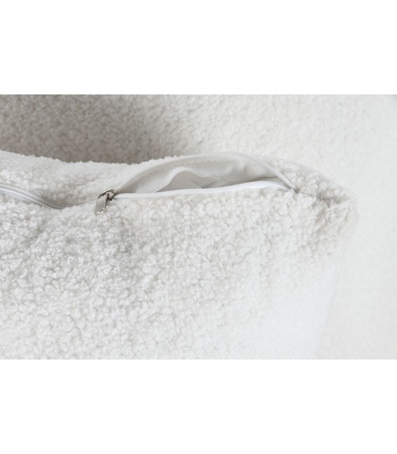 SOFA 3 PLAZAS 205 X 85 BARCO BOUCLE BLANCO METAL DORADO