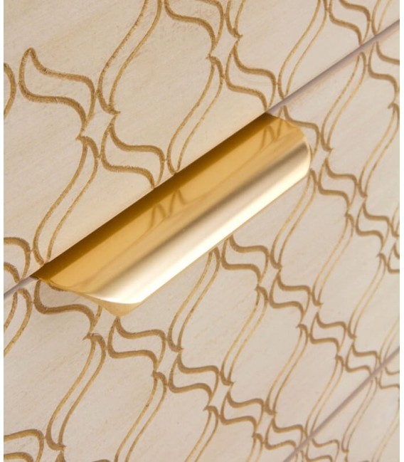 MESITA DE NOCHE 48 X 34 BASTIAN METAL DORADO MADERA NATURAL