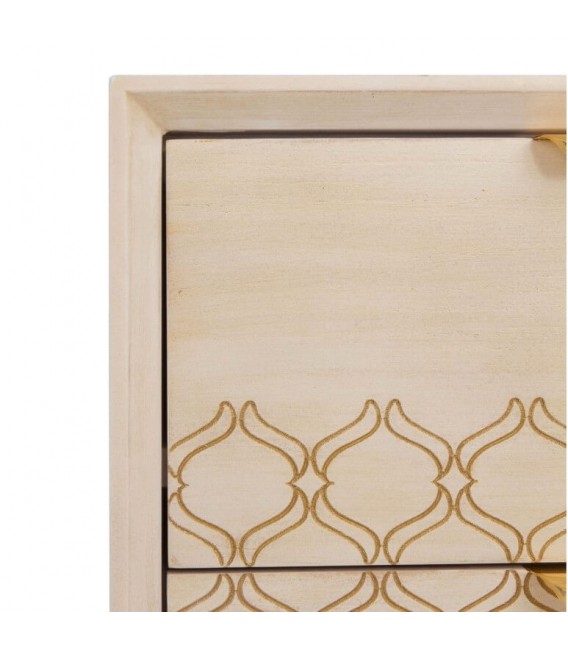 MESITA DE NOCHE 48 X 34 BASTIAN METAL DORADO MADERA NATURAL