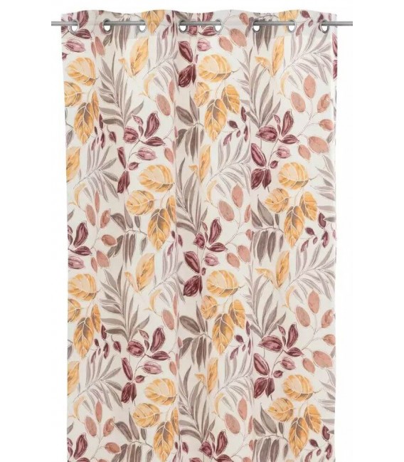 CORTINA BARRA 140 X 260 AUTTUM TERCIOPELO IMPRESO AMARILLO Y ROJO