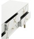 MUEBLE DE TV 120 X 40 CLARKY LACADO EN BLANCO DETALLES DORADOS