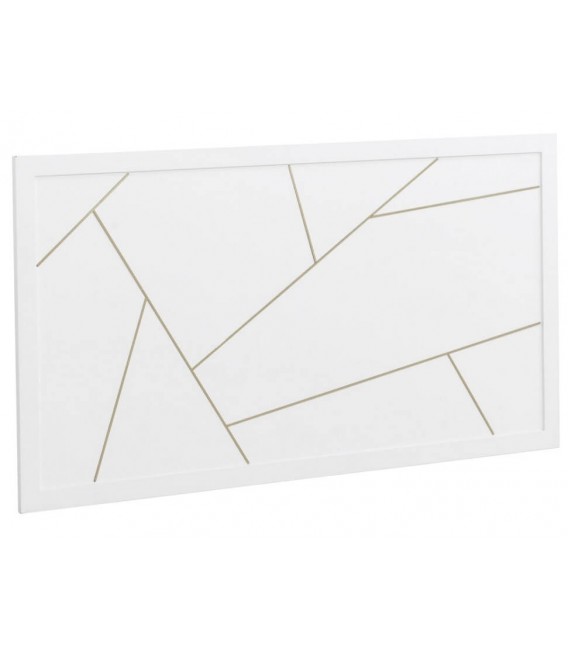 CABECERO 110 X 60 CLARKY LACADO EN BLANCO DETALLES DORADOS