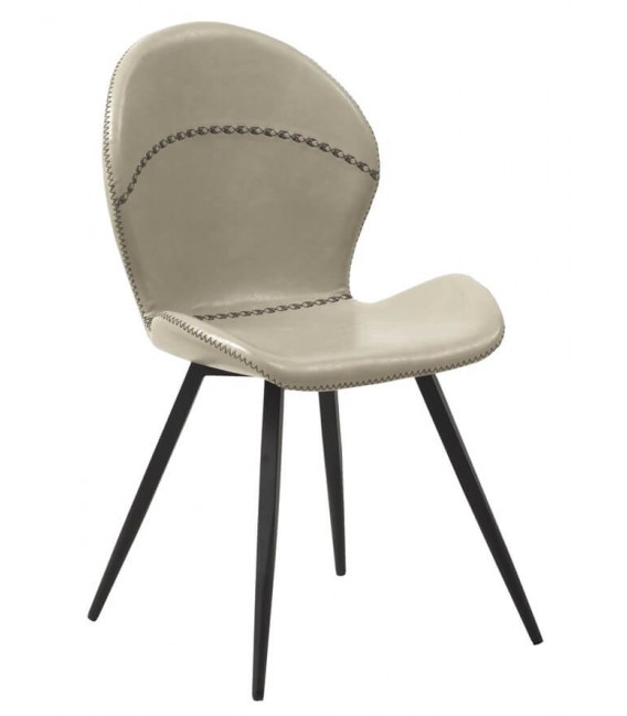 SILLA 51 X 58 PRETAR METAL NEGRO POLIPIEL COLOR BEIGE