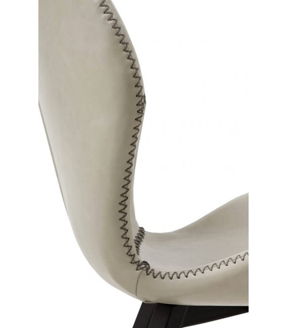 SILLA 51 X 58 PRETAR METAL NEGRO POLIPIEL COLOR BEIGE