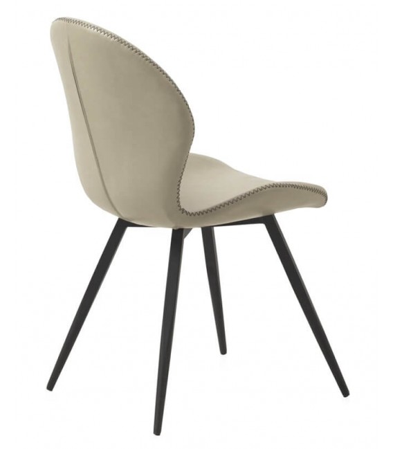 SILLA 51 X 58 PRETAR METAL NEGRO POLIPIEL COLOR BEIGE