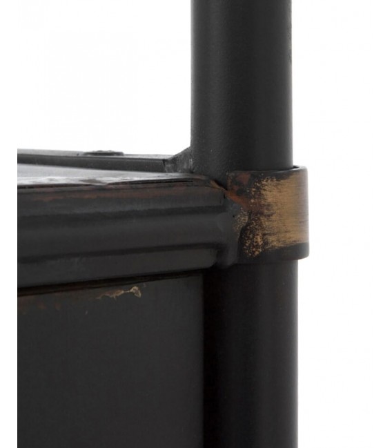 LIBRERIA 60 X 39 X 190 ALKA METAL NEGRO CRISTAL CORRUGADO