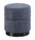 PUF 41 Ø TRANTE METAL NEGRO TELA BOUCLE AZUL
