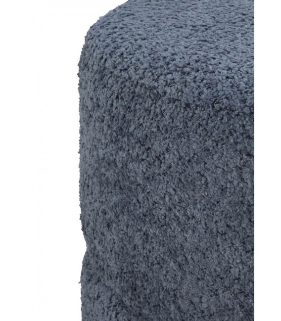 PUF 41 Ø TRANTE METAL NEGRO TELA BOUCLE AZUL