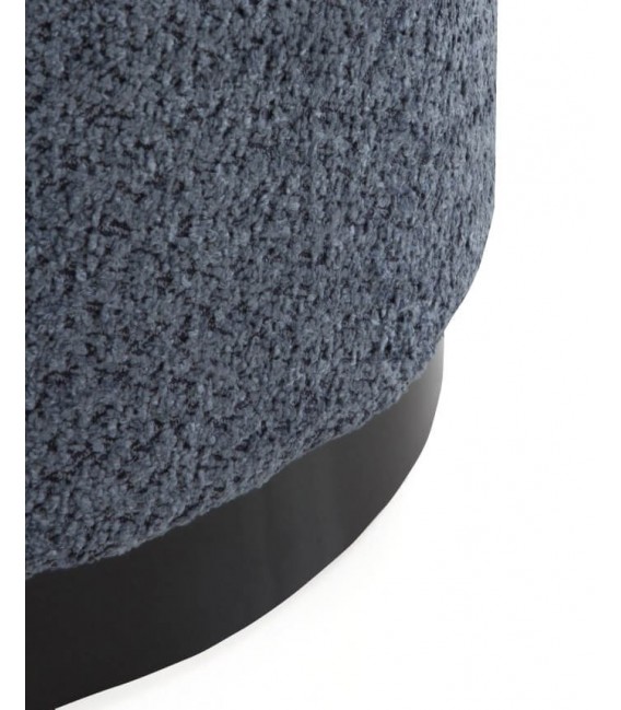 PUF 41 Ø TRANTE METAL NEGRO TELA BOUCLE AZUL